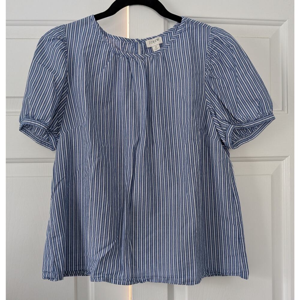 J. Crew Factory Striped Puff Sleeve Top